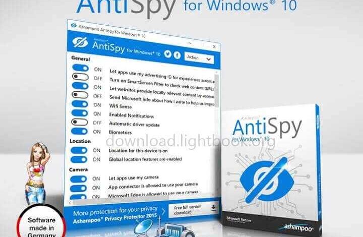 Ashampoo AntiSpy Free Download for Windows 10 Latest Version