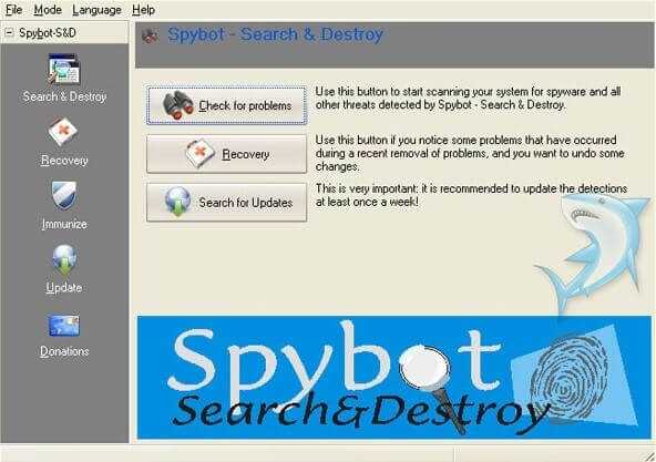 SpyBot Search and Destroy Anti-Spyware and Malware for Free
