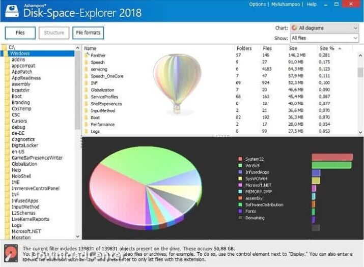 تحميل Ashampoo Disk-Space-Explorer لتحليل القرص الصلب مجانا
