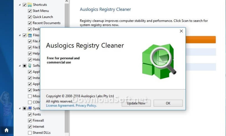 Auslogics Registry Cleaner برنامج لتنظيف وتسريع جهازك مجانا