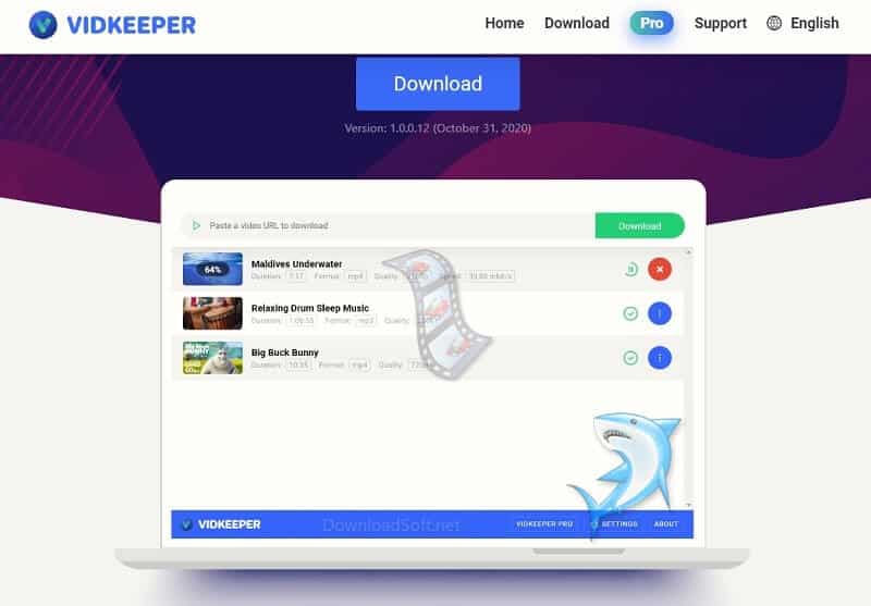 VidKeeper برنامج تنزيل الفيديو للكمبيوتر تحميل مجاني