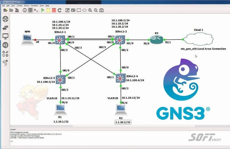 GNS3 محاكي الشبكات المجاني لنظام ويندوز، ماك ولينكس مجانا